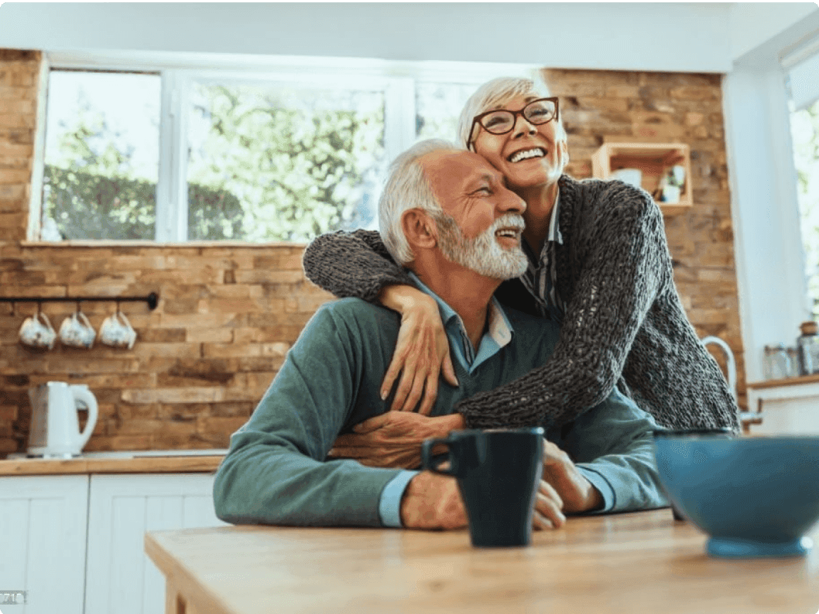 Couple hugging