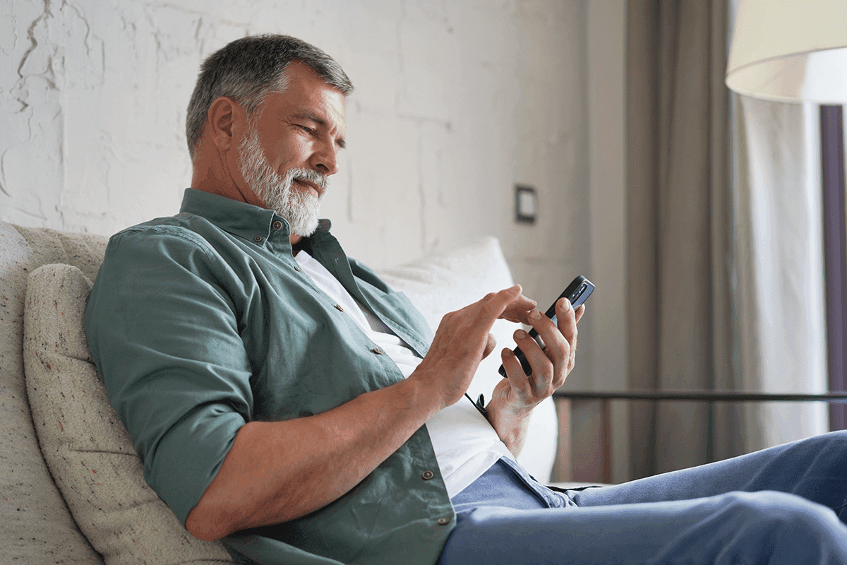 Man looking at phone