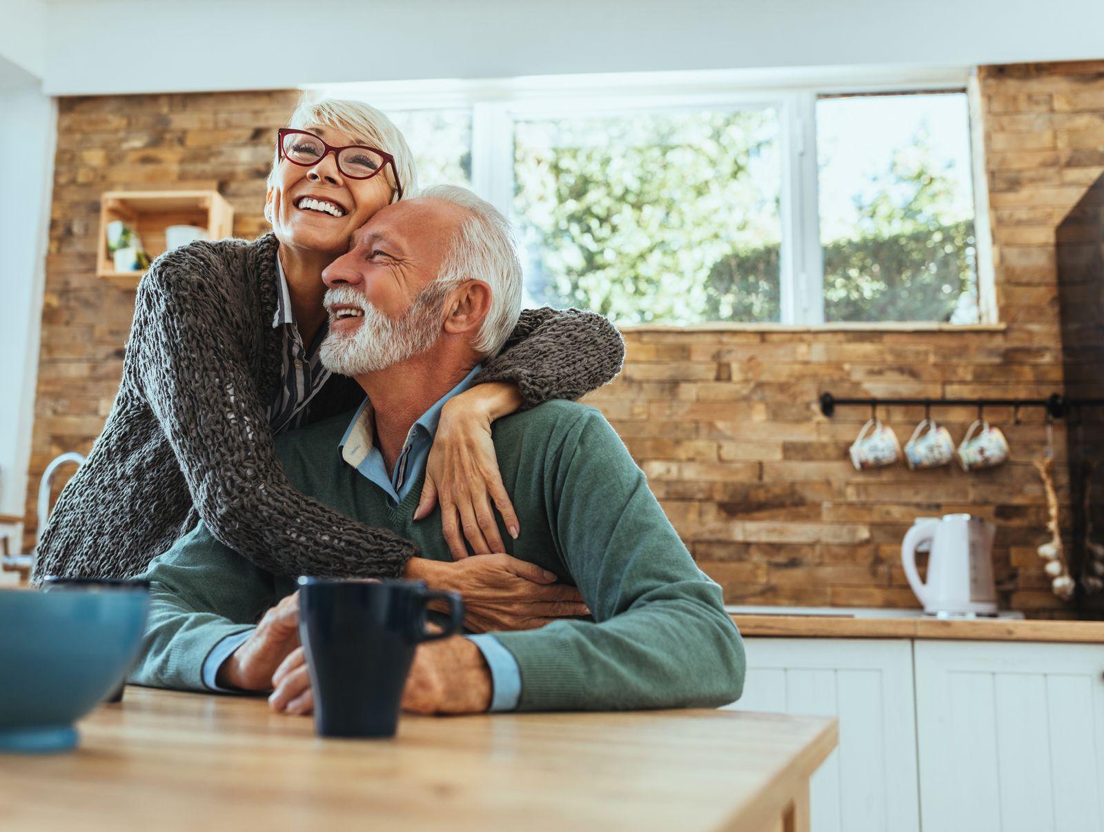 Photo of happy couple embracing