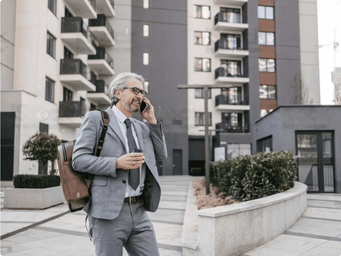 Investor talking on the phone